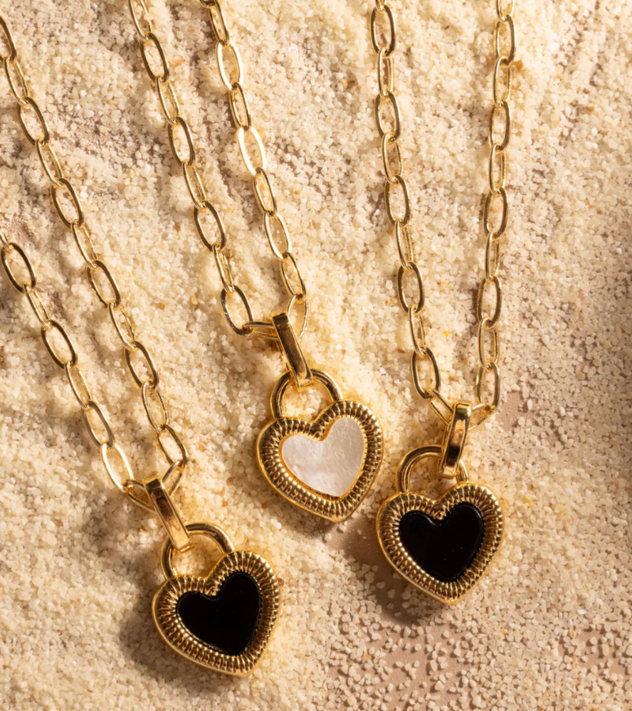 Pearl Heart Double Sided Necklace