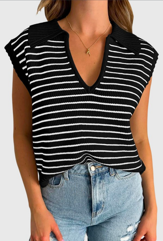 The Josie Top-  Black & White